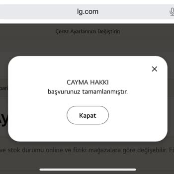 LG Satılan Ürünü İade Almıyor