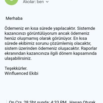 Winfluenced Vodafone Kampanya Ödemesinde Yaşanan Sorunlar