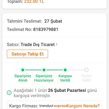 Trendyol Express Satıcıya İade Edildiği Halde Yolda Görünen Siparişimin Belirsiz Durumu