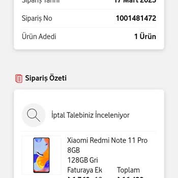 Vodafone Acil Para İadesi