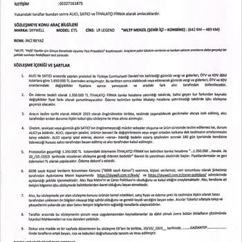 Skywell Araç Teslim Etmiyor