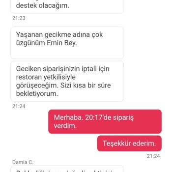 Adile Sultan Ev Yemekleri Bahçelievler Şubesinin İade Politikası Ve Sipariş Gecikmesi