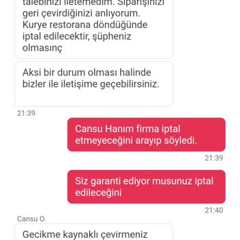Adile Sultan Ev Yemekleri Bahçelievler Şubesinin İade Politikası Ve Sipariş Gecikmesi