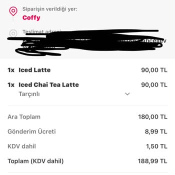 Bağcılar Coffy Sipariş İptal