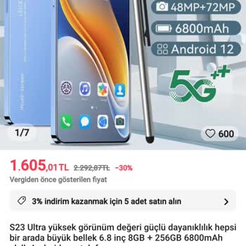 Aliexpress S23 Plus Cep Telefonu