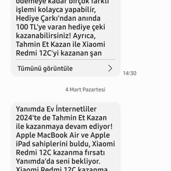 Vodafone Her Şey Yanımda Vodafone Yanımda Reklam Ve Bilgilendirme Mesajları
