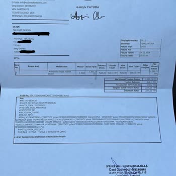 Özel Optimed Hastanesi Çerkezköy Optimed Fahiş Ücret Şikayeti