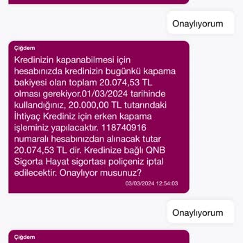 QNB Finansbank Sigorta İptali Yapıldı İadem Sağlanmadı!