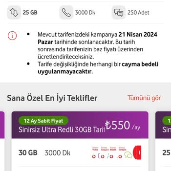 Vodafone Fahiş Fiyatlı Tarifeler