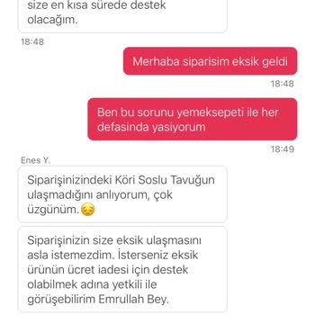 Yemeksepeti Eksik Ürün Geldi Çözümü Yok