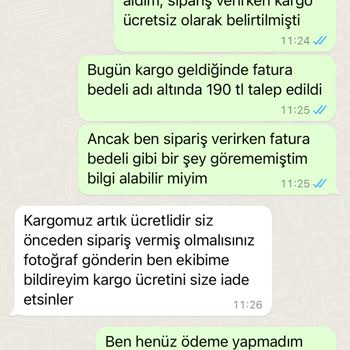 Moamarkt.com İnternet Sitesi, Ücretsiz Kargo İken Ücret Talep Edilmesi