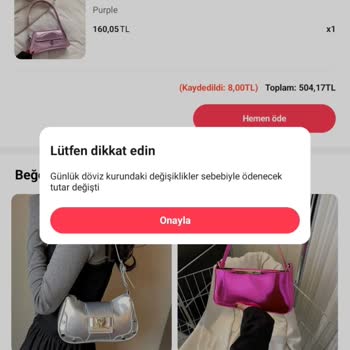 Aliexpress Günlük Döviz Kurundaki Değişiklik Nedeniyle Ödenecek Tutarın Değişmesi
