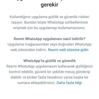 WhatsApp Resmi Uygulama Sorunu