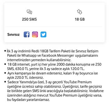 Vodafone'un Faturalı Tarifeleri