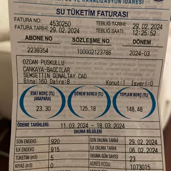 ABB - Ankara Büyükşehir Belediyesi Yanlış Okunan Su Sayacımdan Dolayı Tarafıma Fatura Düzenlenmiş