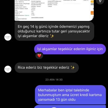 Huriş Butik Hurisbutik İademi Yatırmıyor.
