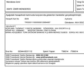 Axa Sigorta Düşük Değer Kaybı
