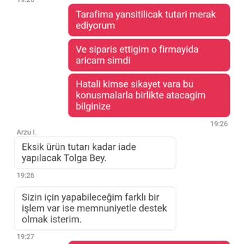Yemek Sepeti Siparişi Eksik Getirdi.