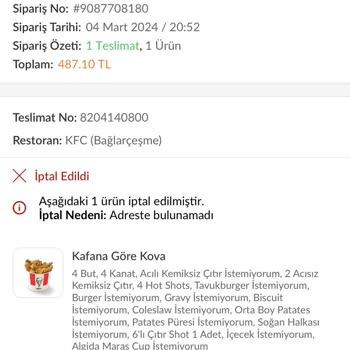 Trendyol Yemek Siparişi Sonrası Kurye Sorunu