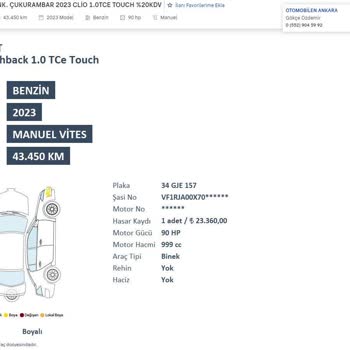 Otomobilen Gizli Ayıplı Satış
