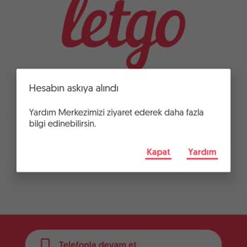Letgo Askıya Alındı Yazıyor Hesabım