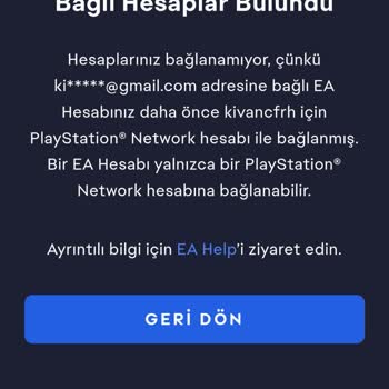 EA Sports Bağlı Hesaplar Bulundu Hatası! Hatalar Zinciri!