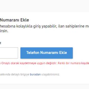 Sahibinden.com Telefon Numarası Ekleme