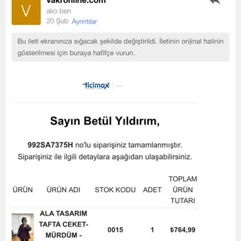 Vakro Boutique 15gün Önce Verdiğim Siparişim Gönderilmedi