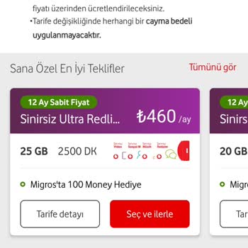 Vodafone Taahhüt Bitmeye Yakın Fahiş Fiyatlı Teklifler