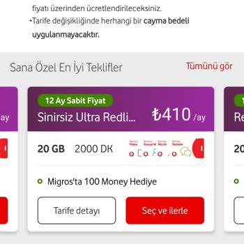 Vodafone Taahhüt Bitmeye Yakın Fahiş Fiyatlı Teklifler