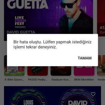 Passolig İşleminizi Şu Anda Gerçekleştiremiyoruz