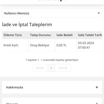 Bkconcept Alışveriş Sitesinin Ürünümü Göndermeyip Para İadesi Talebim