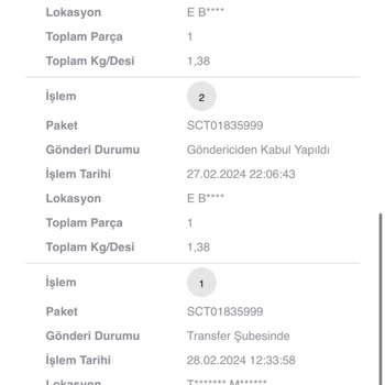 Scotty Kargo Tarafından Kargomun Gönderilmemesi