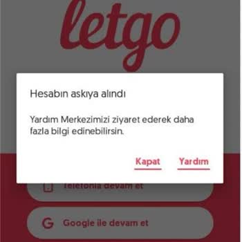 Letgo Hesabım Askıya Alındı Yardım