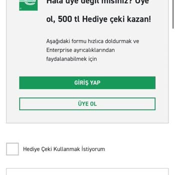 Enterprise Hediye Çeki Verilmemesi