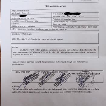 Katılım Emeklilik Katilim Saglik Tıbbi Malzeme Tazminat Haksizliği