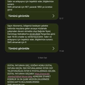 İSKİ İzinsiz SMS Gönderimi
