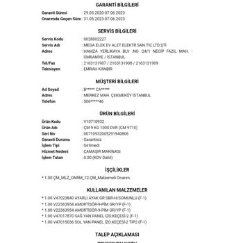 Vestel Çamaşır Makinesi Arızası