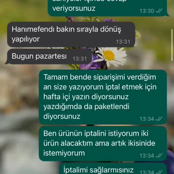 Moda Nurgül Alışveriş Sonrası İptal Ve İade Sorunu