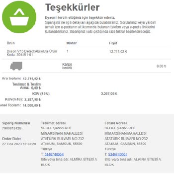 Dyson Kablosuz Süpürge Kaynaklı Mağduriyetim