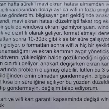 Asus Bilgisayar Asus'tan 15 Gündür Bilgisayarım Hakkında Doğru Dürüst Bilgi Alamıyorum