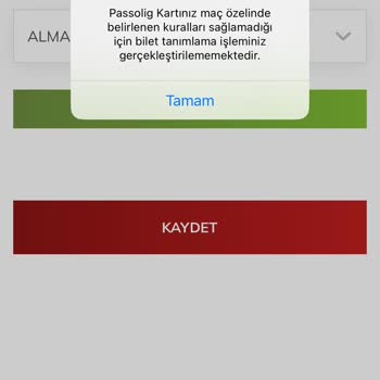Passolig Kartınız Mac Özelinde Belirlenen Kuralları Sağlamadığı İçin