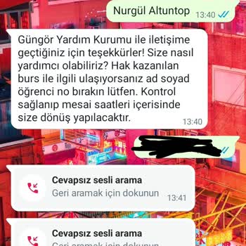 Güngör Yardım Kurumu Yanlışlıkla Burs Başvurusu