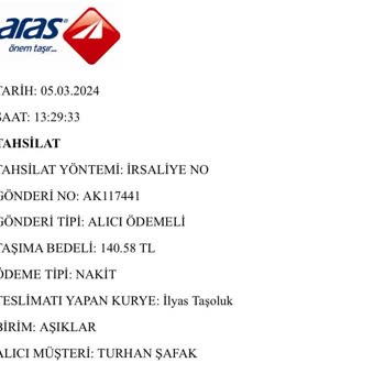 Aras Kargo Bana Ait Olmayan Kargo Bana Teslim Edilmiş Görünüyor