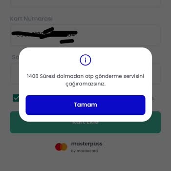 Masterpass Chippin Cüzdan Kart Ekle Yapmıyor
