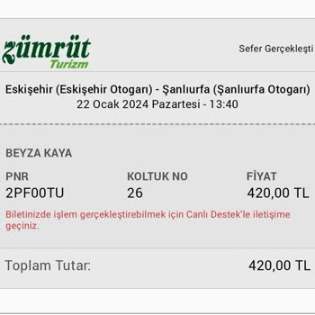 Zümrüt Turizm Şikayet Obilet. Com
