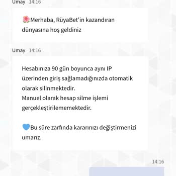 Rüyabet Üyelik İptali İstiyorum