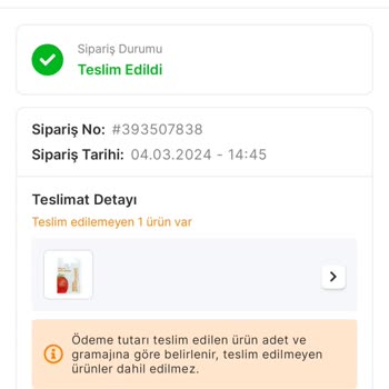 Migros Sanal Market Teslim Edilmeyen Sipariş Ve Ücret İadesi