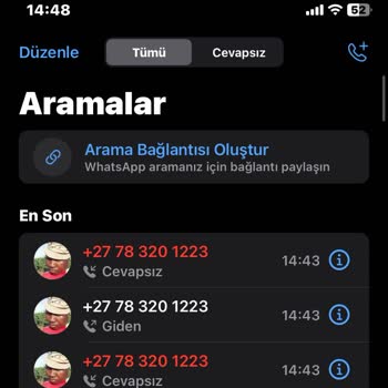 WhatsApp Güney Afrika 'dan Arama