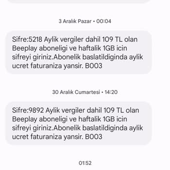 Vodafone Haksız Yere Alınan Abonelik Ücreti